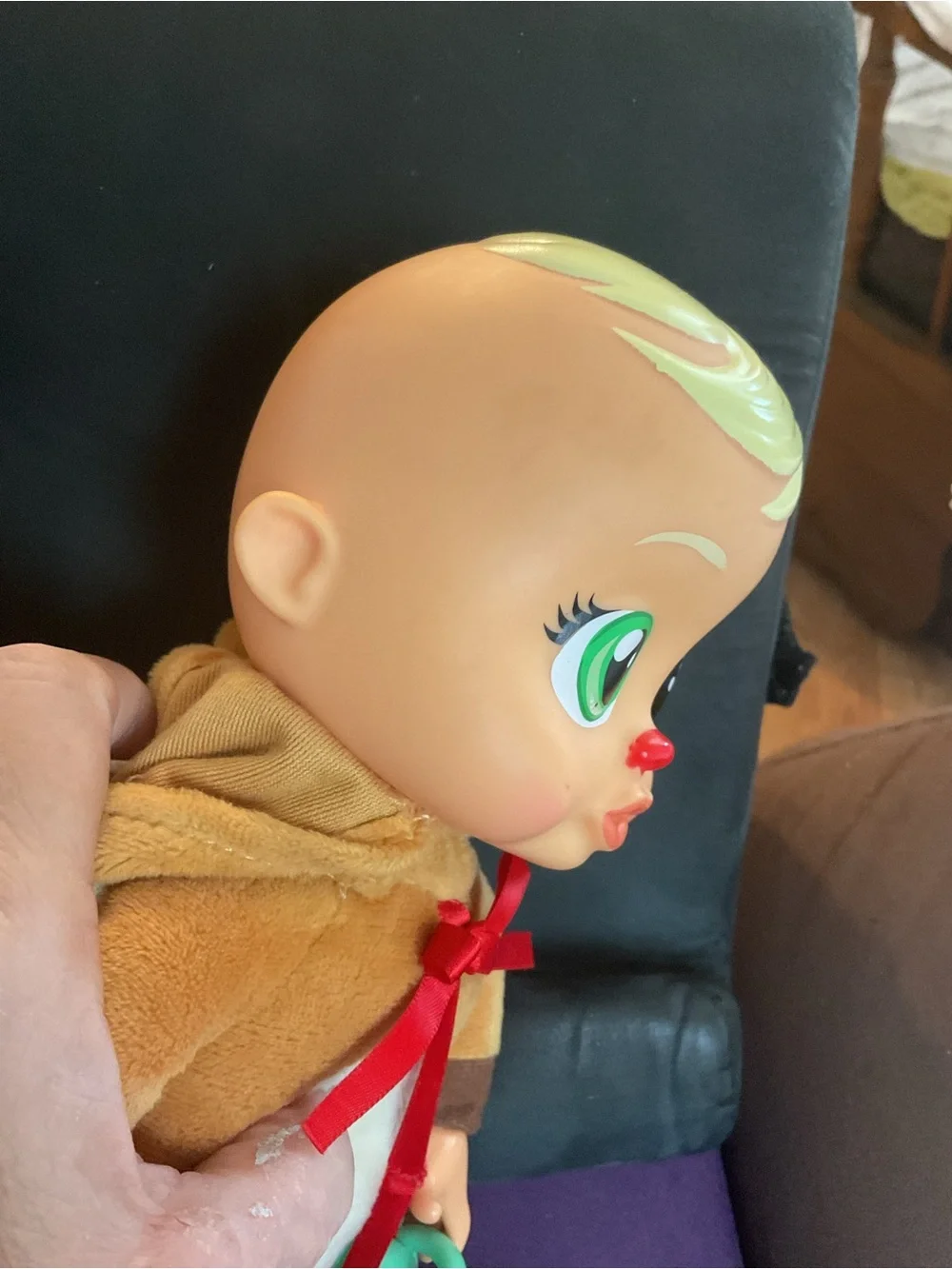 Cry Babies Plush Reindeer RUTHY Baby Doll Toy - Cries real tears 11”